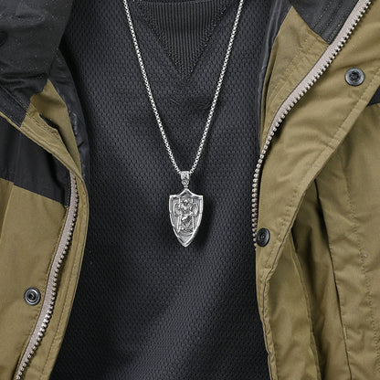 Archangel Saint Michael Shield Necklace_2 GiftBB.com