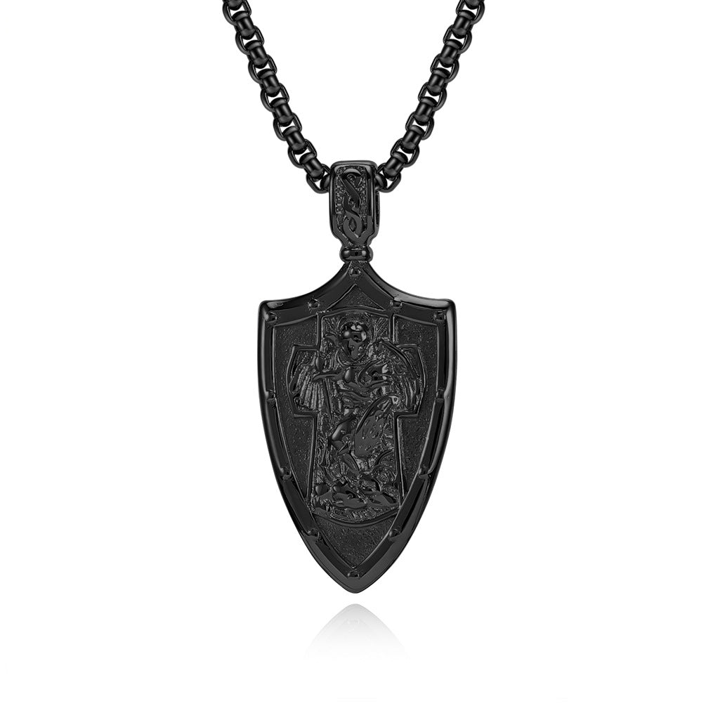 Archangel Saint Michael Shield Necklace_3 GiftBB.com