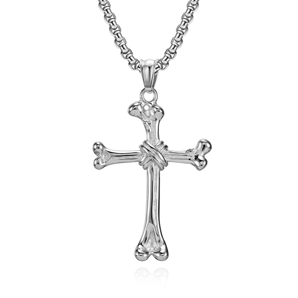 Bone Shaped Cross Pendant_0 GiftBB.com