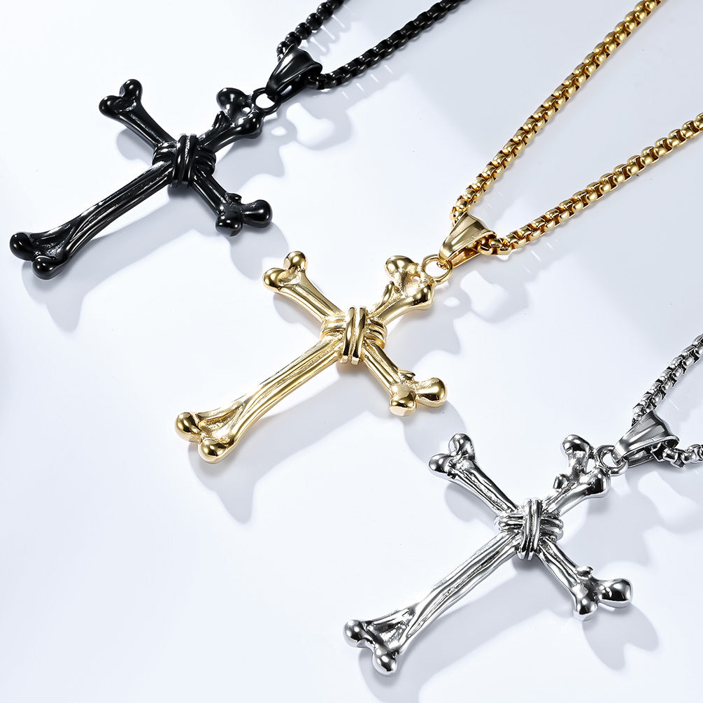 Bone Shaped Cross Pendant_4 GiftBB.com