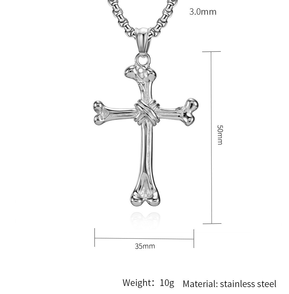 Bone Shaped Cross Pendant_5 GiftBB.com