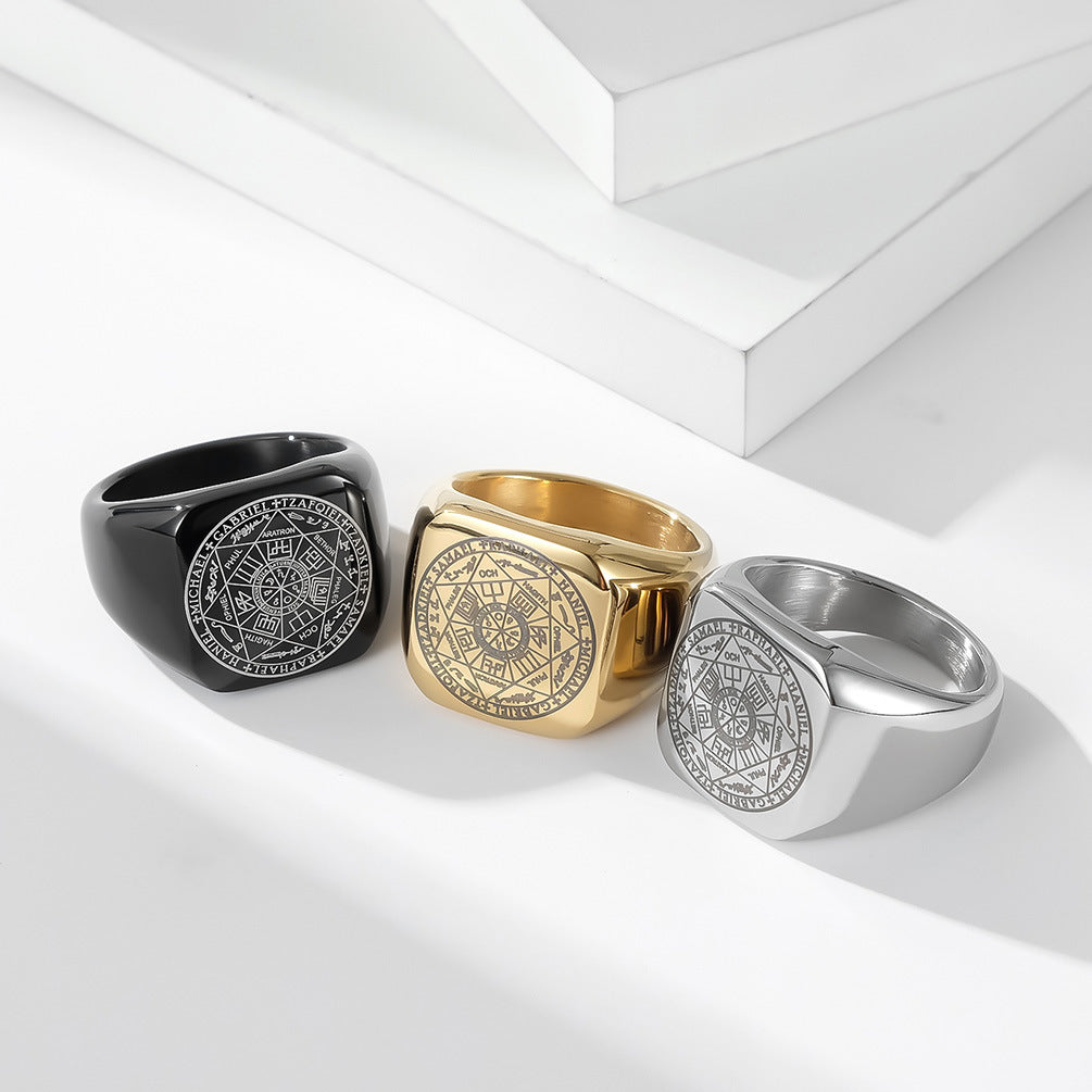 Heptagram Solomon Kabbalah Seal Ring GiftBB.com