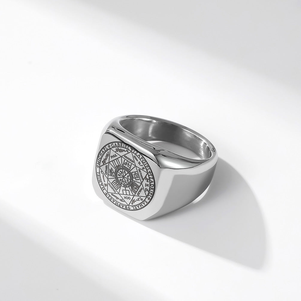 Heptagram Solomon Kabbalah Seal Ring GiftBB.com