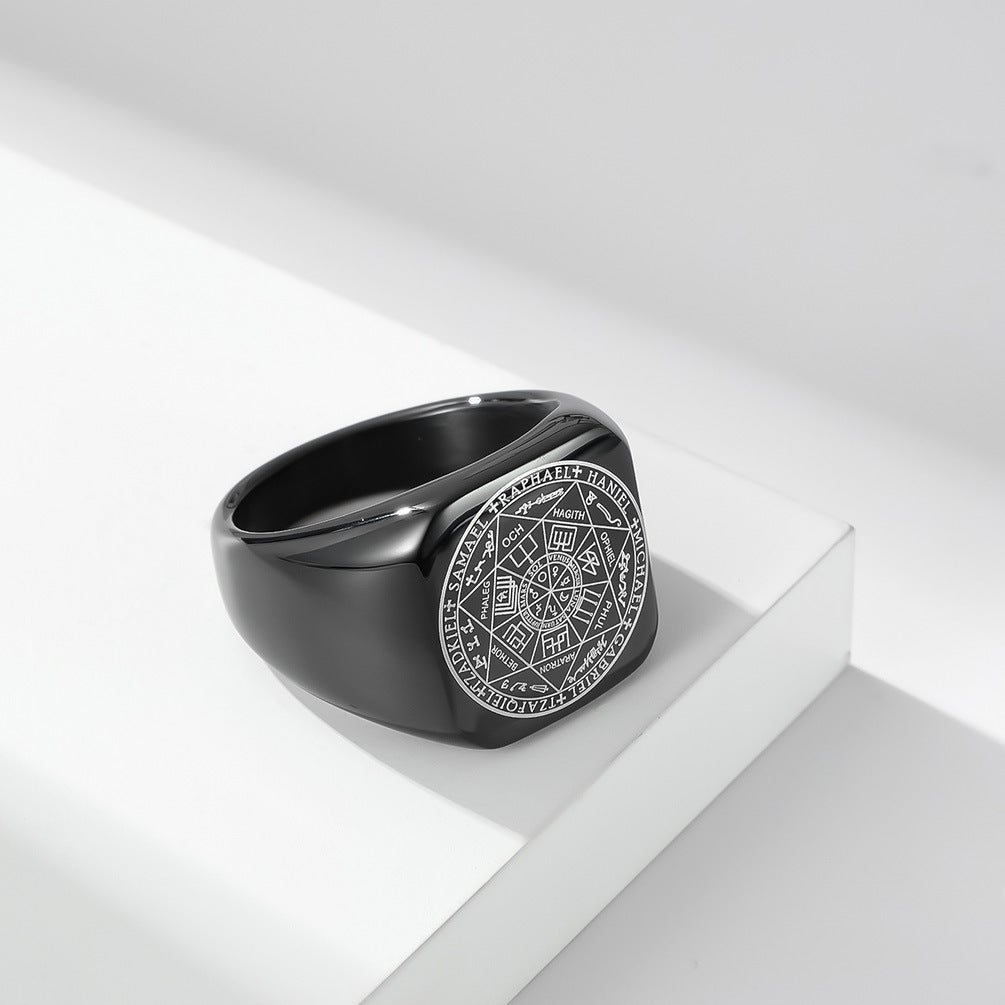 Heptagram Solomon Kabbalah Seal Ring GiftBB.com