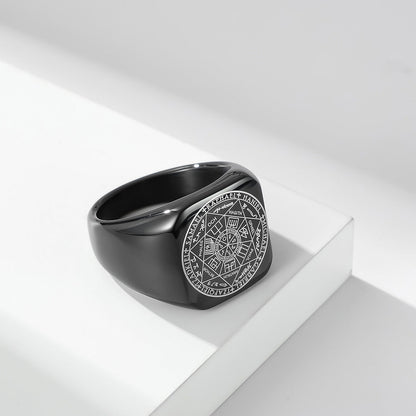 Heptagram Solomon Kabbalah Seal Ring GiftBB.com