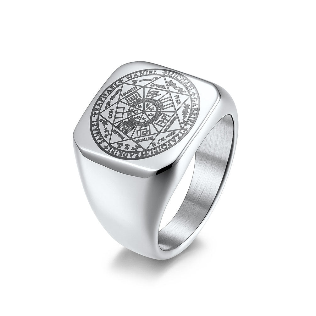 Heptagram Solomon Kabbalah Seal Ring GiftBB.com