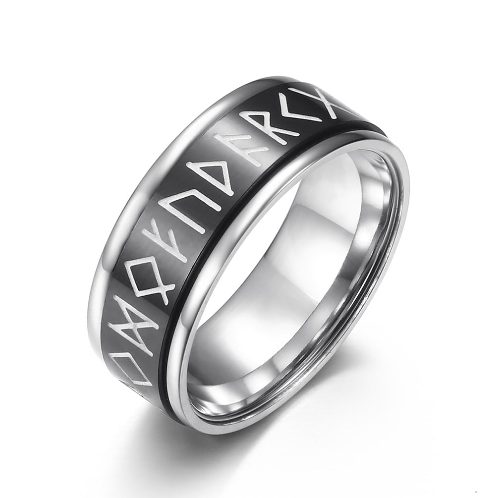 Nordic Viking Rune Luminous Rotating Ring GiftBB.com