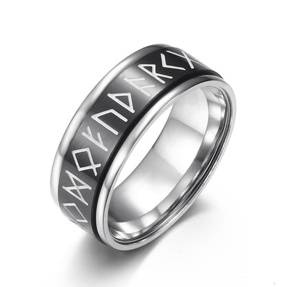 Nordic Viking Rune Luminous Rotating Ring GiftBB.com