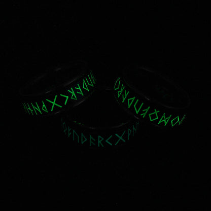 Nordic Viking Rune Luminous Rotating Ring GiftBB.com