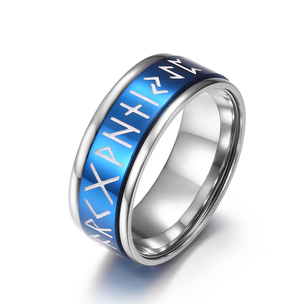 Nordic Viking Rune Luminous Rotating Ring GiftBB.com