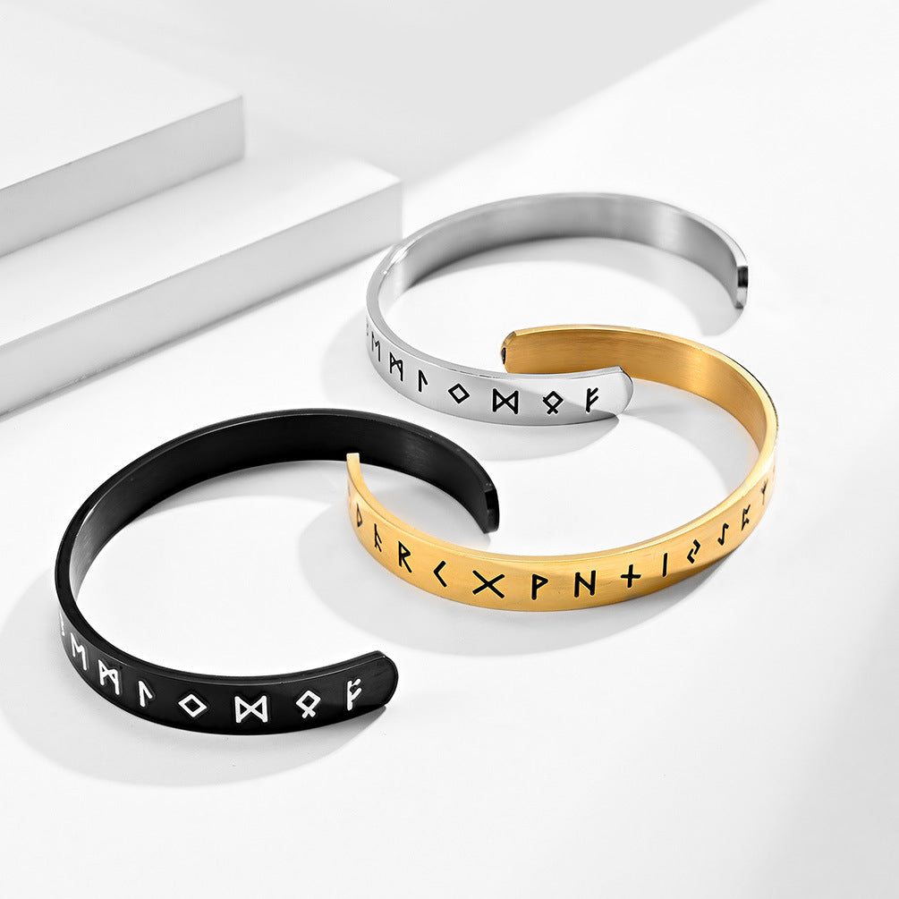 Nordic Viking Rune Open Bracelet GiftBB.com