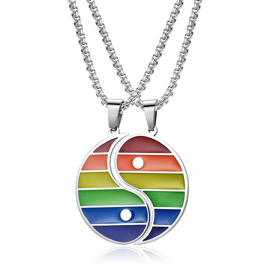 Rainbow Flag Tai Chi Yin Yang Pendant GiftBB.com