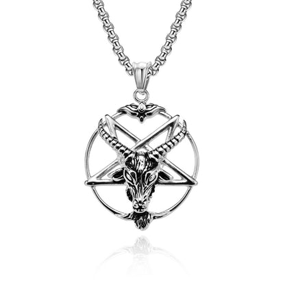 Satan Goat Pentagram Pendant GiftBB.com
