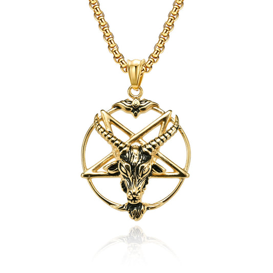 Satan Goat Pentagram Pendant GiftBB.com
