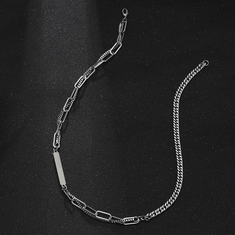 Spliced Double Chain Titanium Steel Necklace GiftBB.com