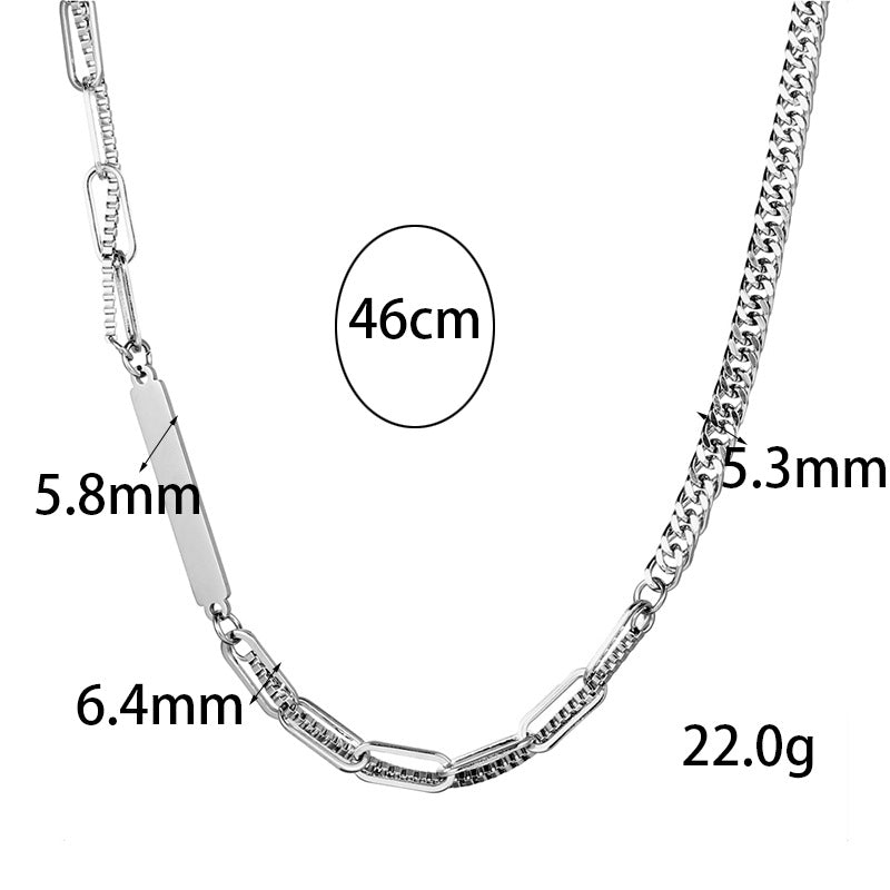 Spliced Double Chain Titanium Steel Necklace GiftBB.com