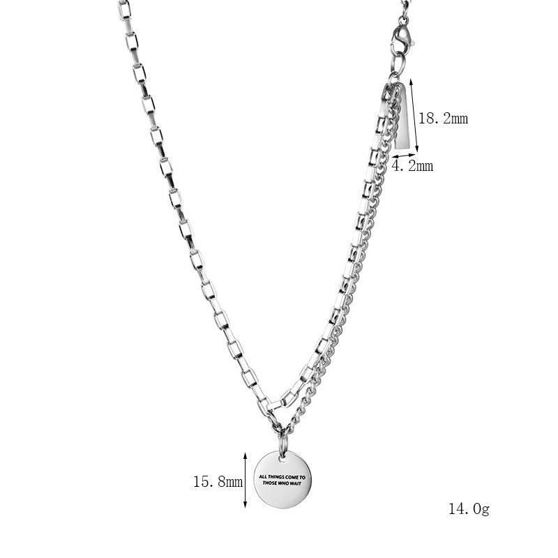 Spliced Double Layer Titanium Steel Necklace GiftBB.com