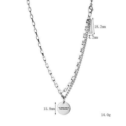 Spliced Double Layer Titanium Steel Necklace GiftBB.com