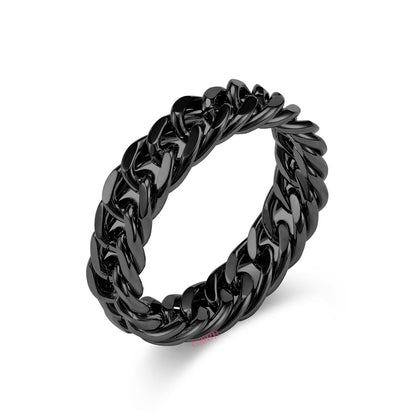 Titanium Steel Cuban Chain Ring - GiftBB.com