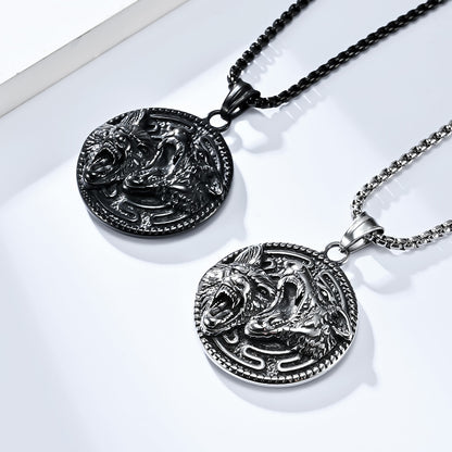 Valknut Nordic Wolf Head Necklace GiftBB.com