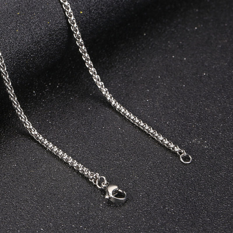 Wheat Chain Titanium Steel Necklace_(2) GiftBB.com