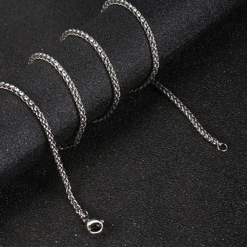 Wheat Chain Titanium Steel Necklace_(3) GiftBB.com