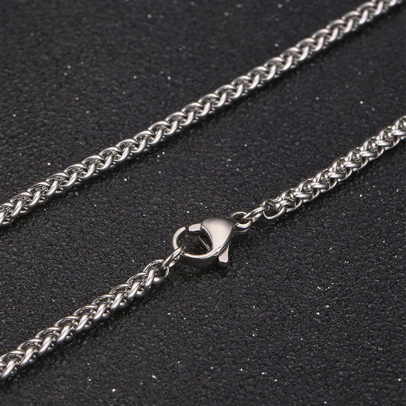 Wheat Chain Titanium Steel Necklace_(4) GiftBB.com