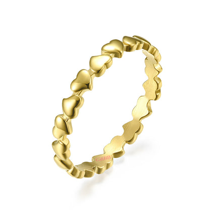 Women's Simple Heart-shaped Titanium Pinky Ring - GiftBB.com