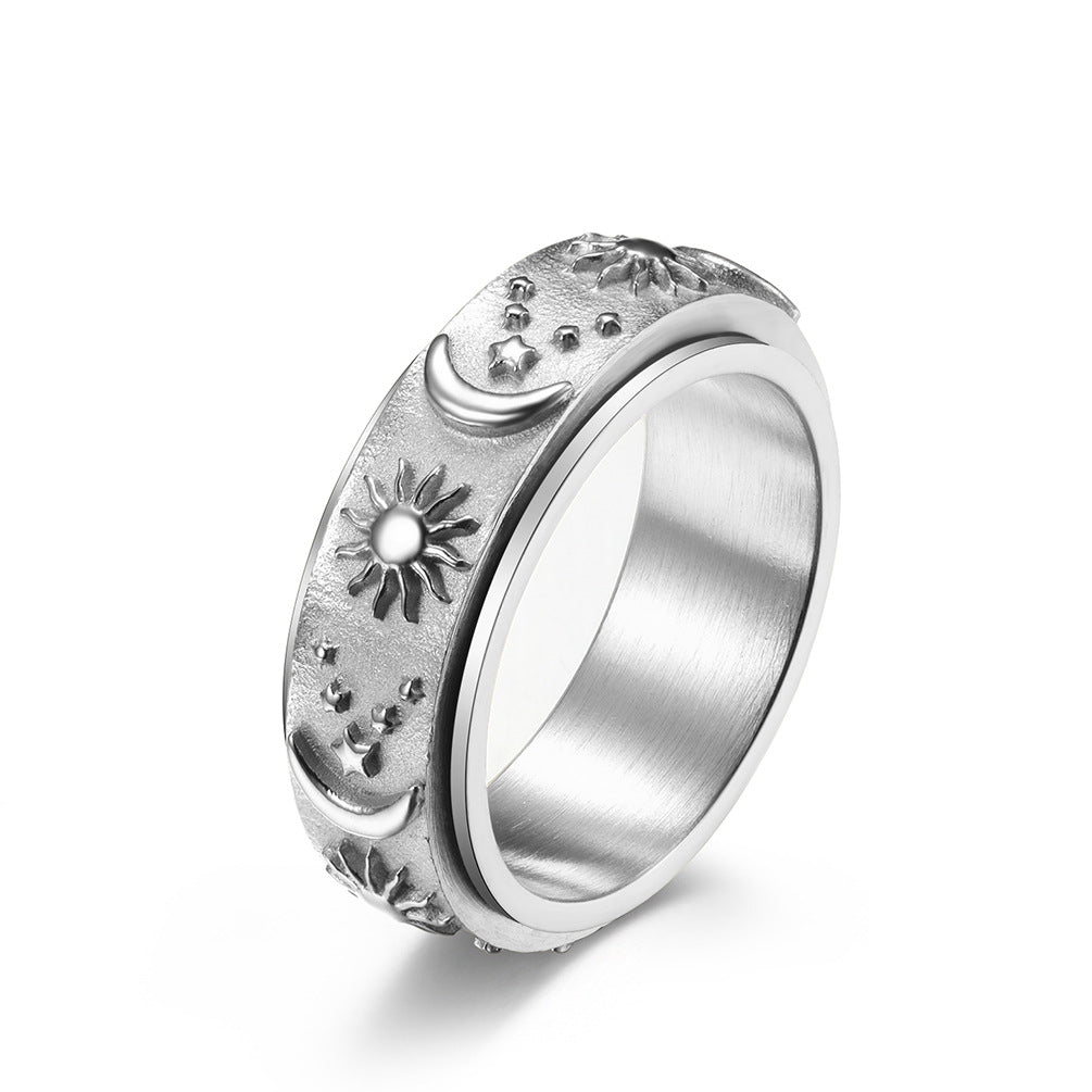 Sun Moon Star Spinner Ring