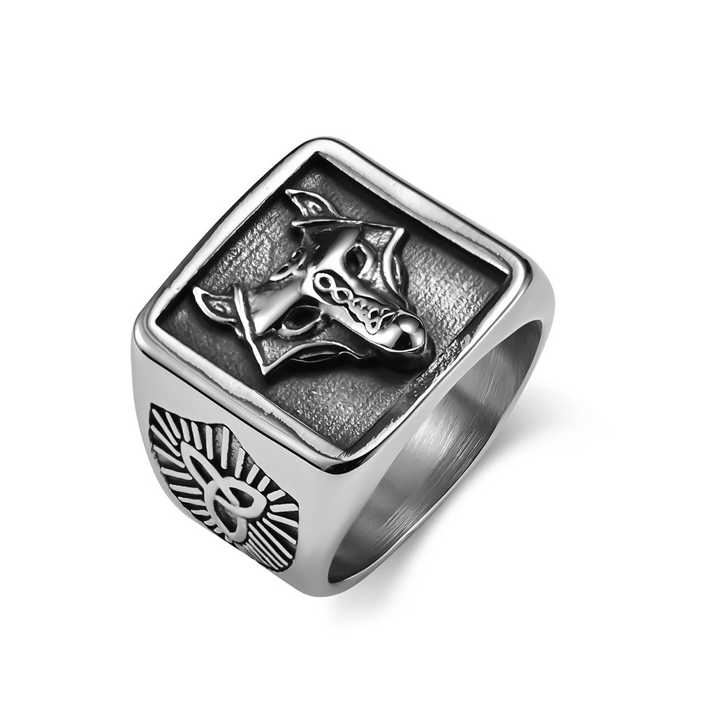 Nordic Celtic Knot Wolf Ring