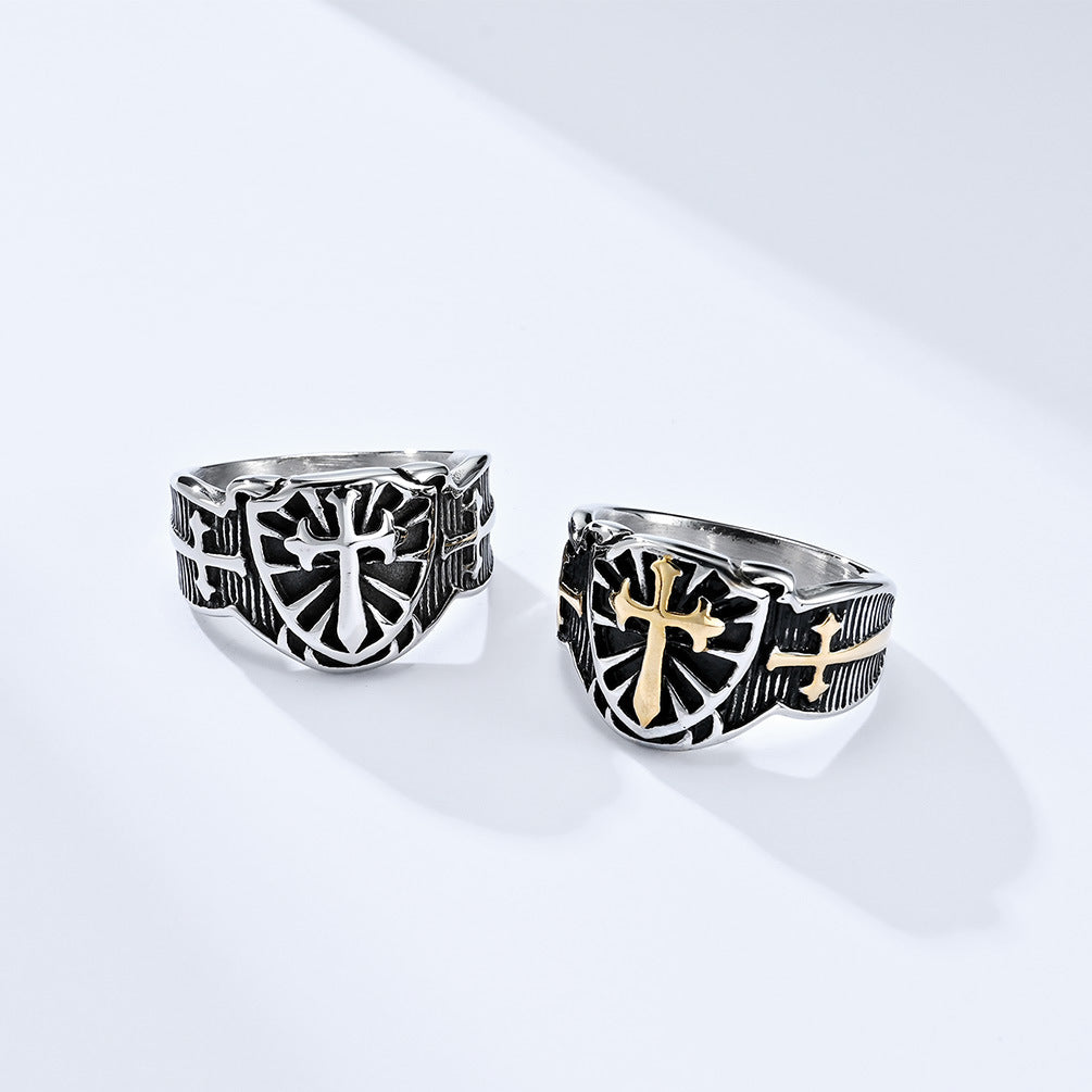 Cross Shield Ring