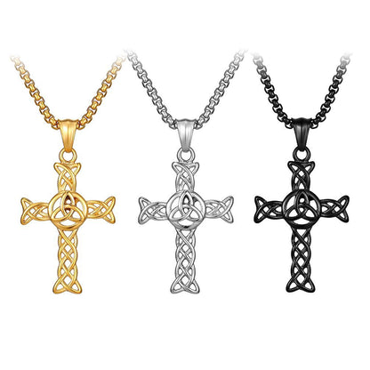 Celtic Knot Cross Cutout Necklace