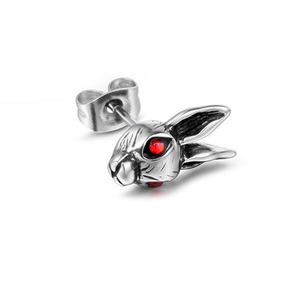 Rabbit Red Diamond Eye Earrings