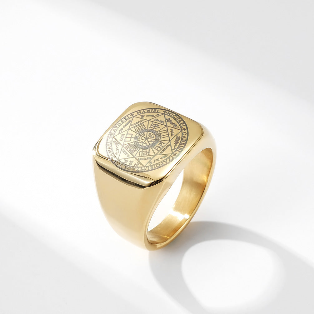 Heptagram Solomon Kabbalah Seal Ring