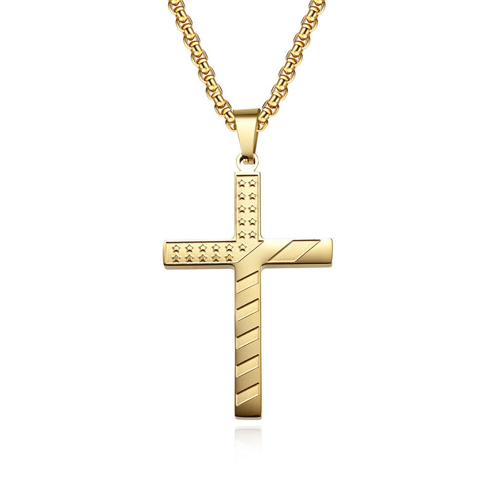 Stars Stripes Cross Pendant