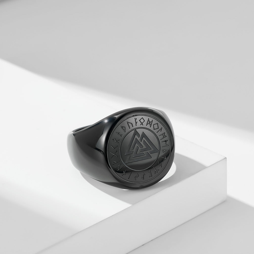 Norse Valknut Signet Ring