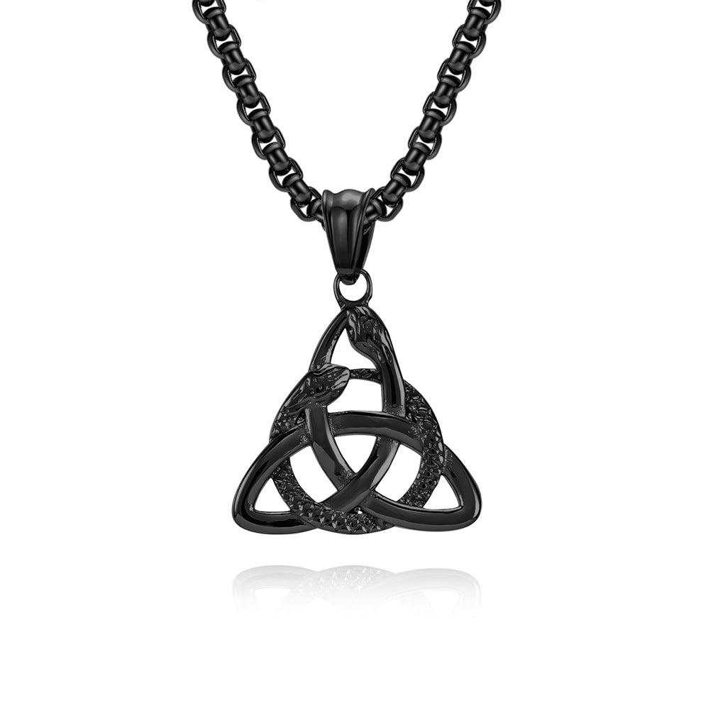 Celtic Eternity Knot Ouroboros Necklace