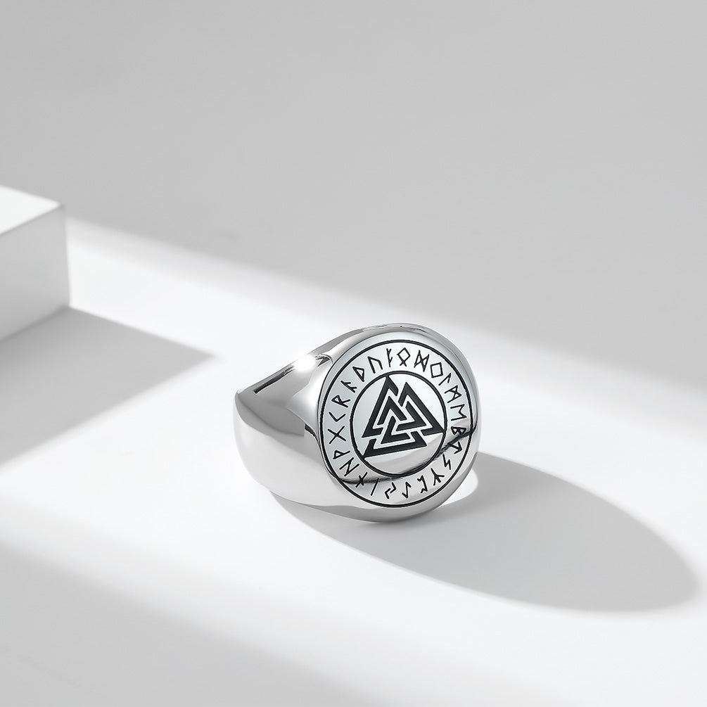 Norse Valknut Signet Ring