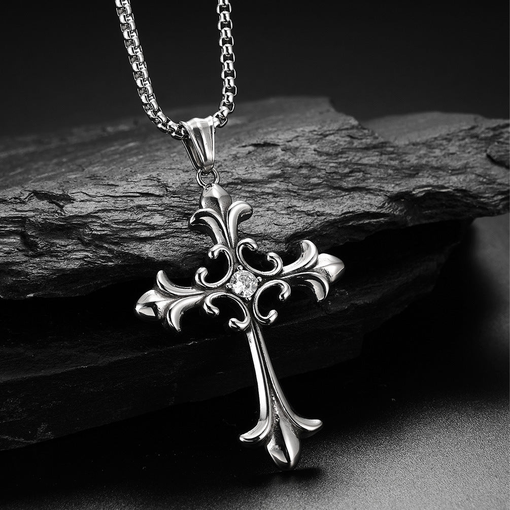 Gothic Cross Diamond Pendant