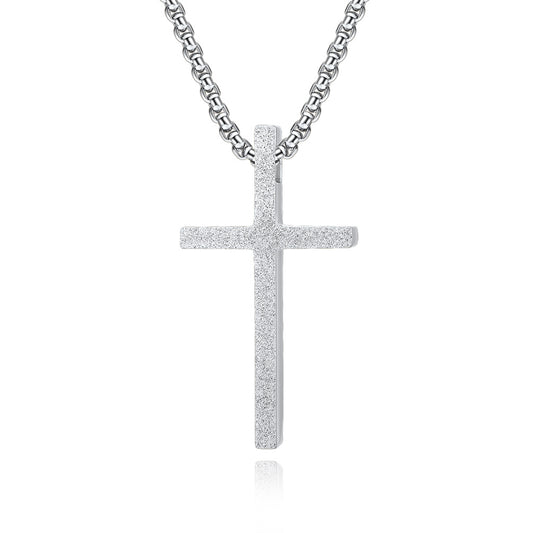 Frosted Cross Pendant