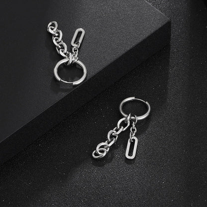 Dark Punk Irregular Chain Earrings