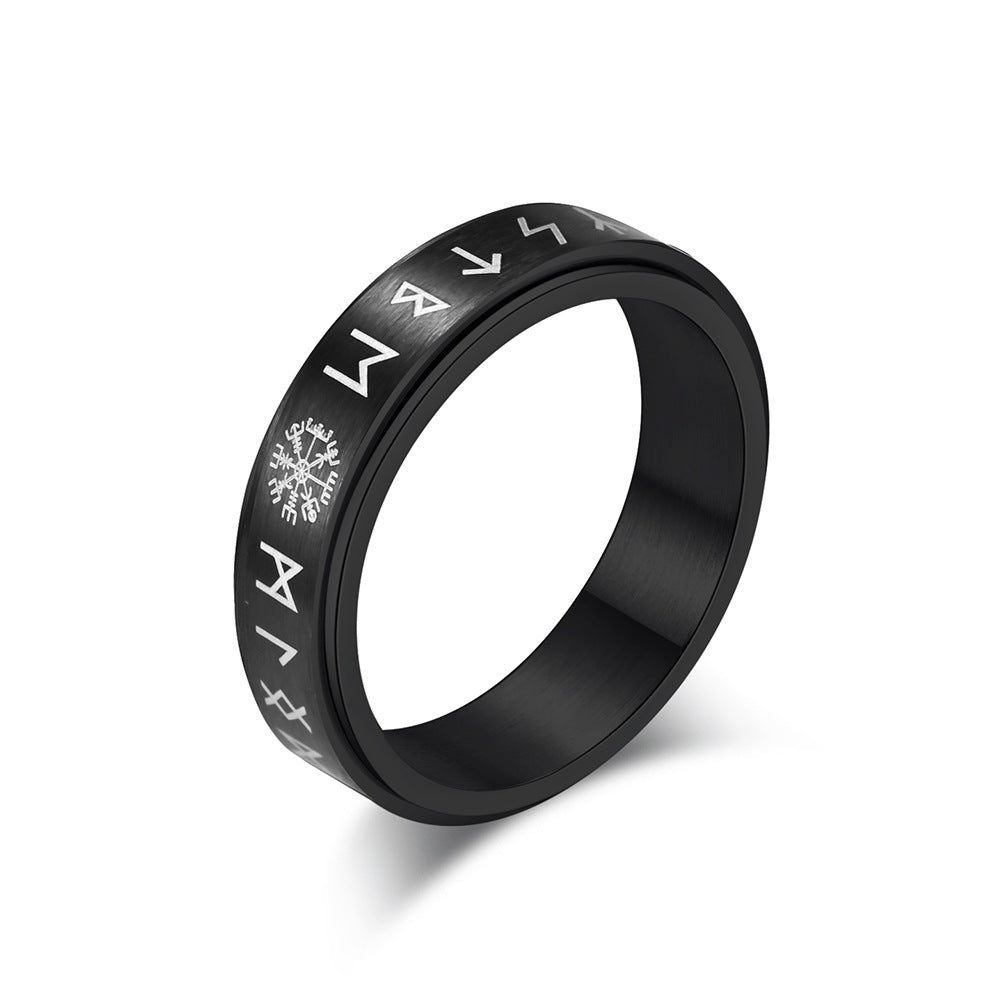 Viking Rune Compass Spinner Ring