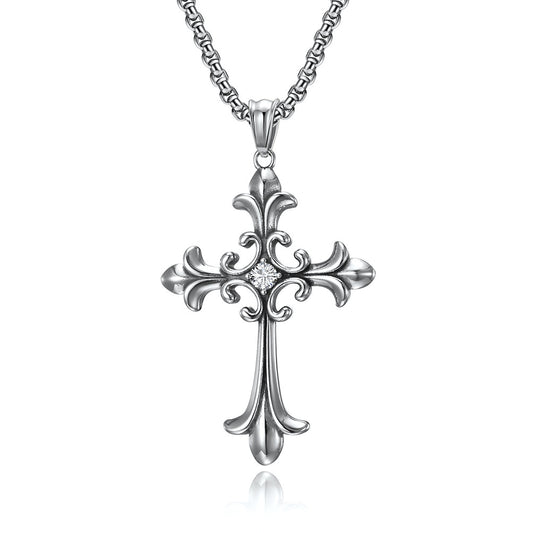 Gothic Cross Diamond Pendant