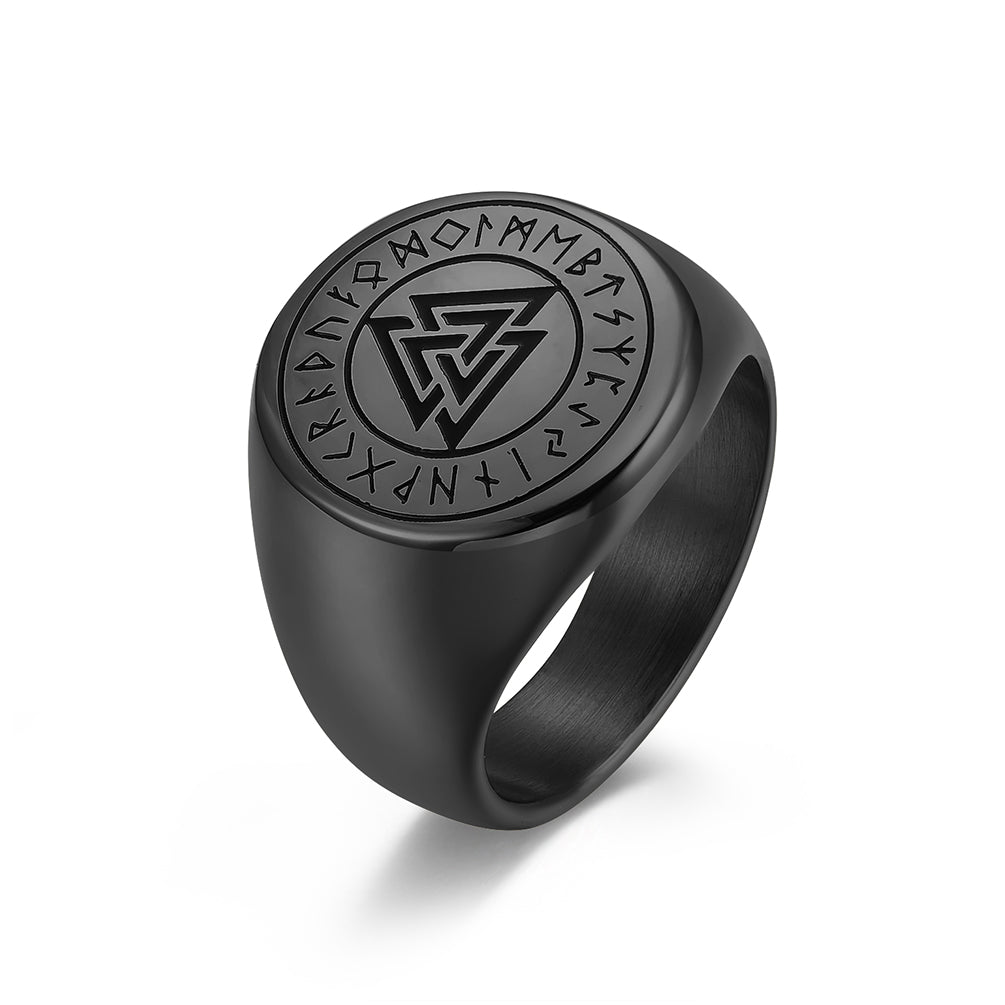 Norse Valknut Signet Ring