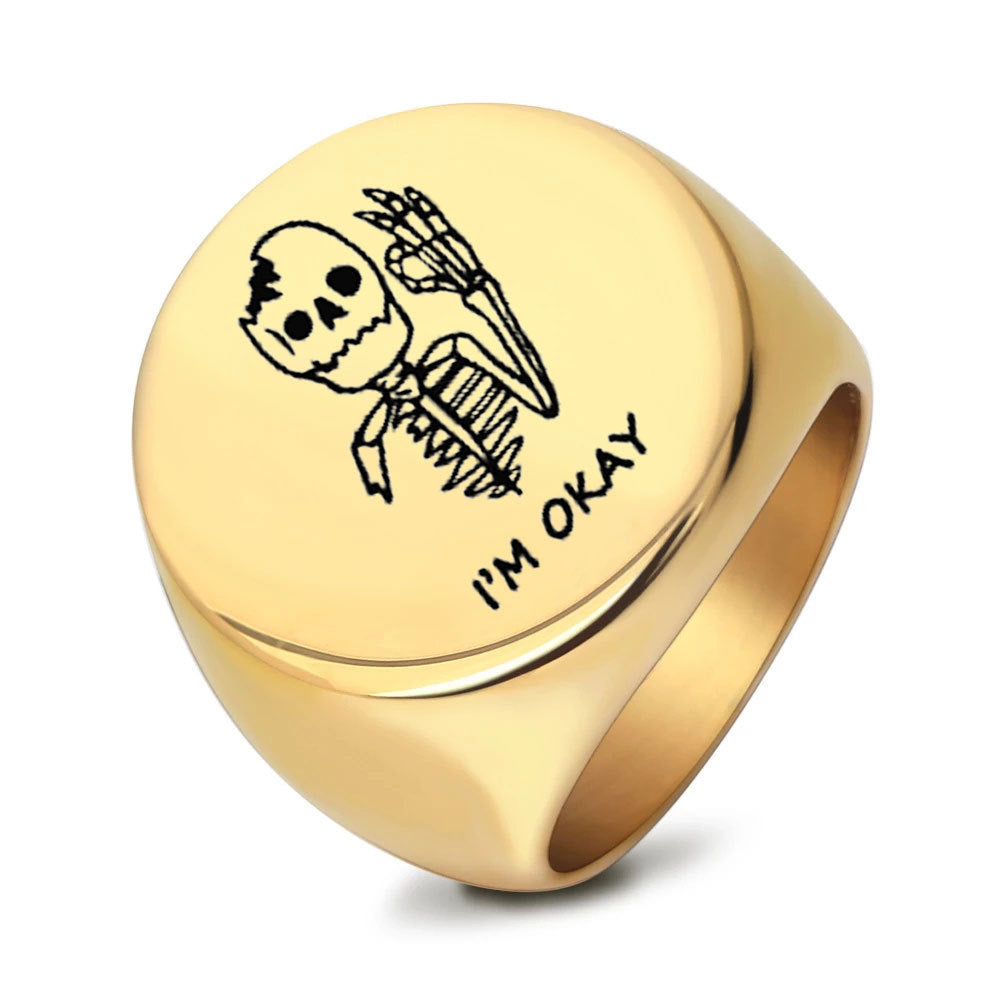 I'M OKAY Skull Ring