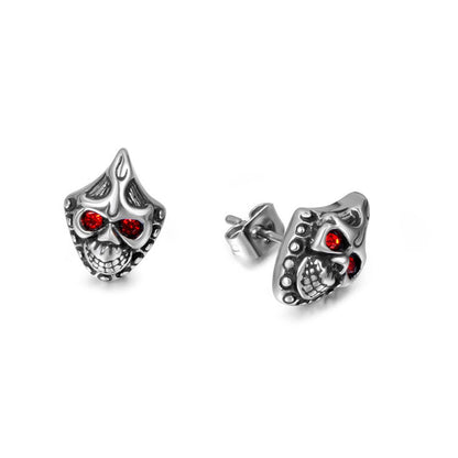 Skull Red Diamond Earrings