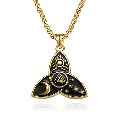 Celtic Knot Sun Moon Star Necklace