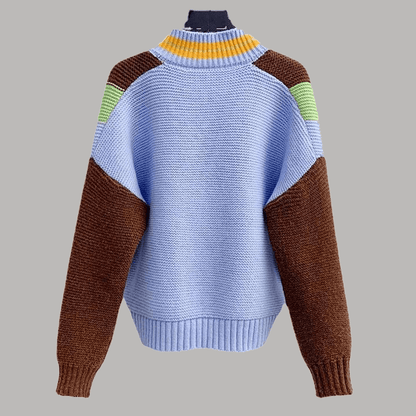 Cropped Colorblock Cardigan